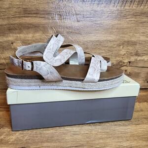 Patrizia Karissa gold python strappy espadrille sandal sz 41 US 10